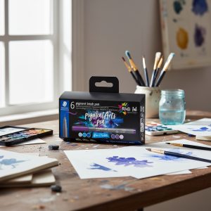 Marcadores Staedtler Con Punta Pincel Azules Y Violetas X6