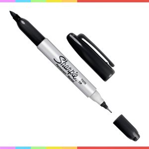 Marcador Permanente Sharpie Doble Punta De Punta Doble Negro X Unidad