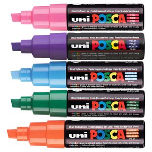 Marcador Pintura Uni Posca Pc -8k Punta Biselada Trazo 8mm. Color Turquesa