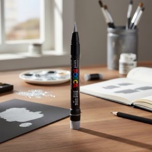 Posca Marcador Uni Pcf-350 X Unidad Brush Color Plateado