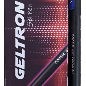 Lapiceras Roller Gel Consul Art Geltron Caja X 12 Unidades Tinta Azul Exterior Negro