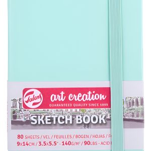 Cuaderno Sketch Art Verde Menta 140 Grs 9 X 14 Cm 80 Hs.