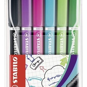 Microfibras Stabilo Sensor X 6 Colores Punta Amortiguada 0.7mm