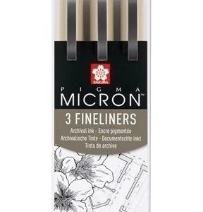 Sakura Pigma Micron 3 Microfibras Negras Set