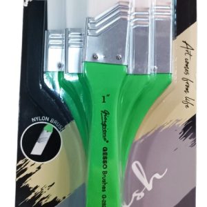 Set 3 Pinceletas Angulares Gesso Brush Giorgione Cerdas Sintéticas Blancas Blanca