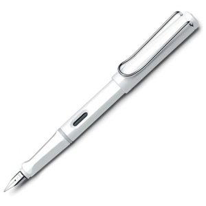 Pluma Estilográfica Lamy Safari Blanca Color De La Tinta Azul Blanco