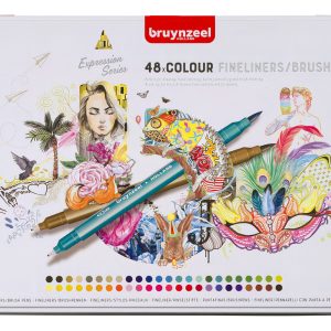 Bruynzeel Marcadores Doble Punta Pincel Y Fina 48 Colores Caja