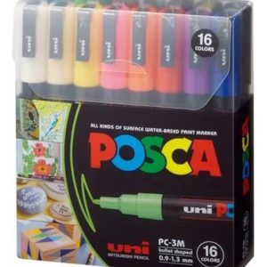 Pc-3m Set Marcadores Posca X16 Colores