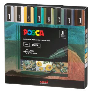 Marcadores Posca Pc-5m Punta Gruesa 8 Colores Tierra A Base De Agua