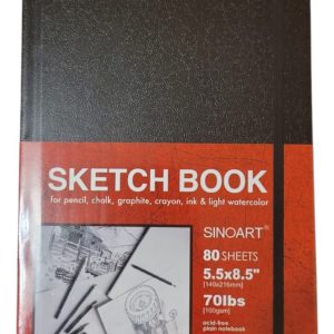 Cuaderno Boceto Sketch 27,9 X 35,5 Cm Cosido 100 Gr 80 Hjs Color Negro