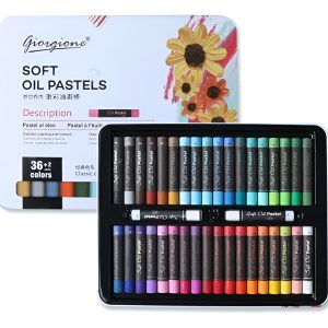 Pasteles Óleo Giorgiones G-opt-36 36 Colores Suaves Caja Metálica Pasteles Al Oleo 36 Suaves