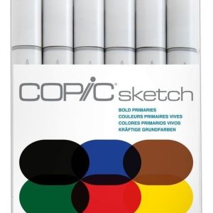 Marcadores Copic Sketch Doble Punta Alcohol Primarios X6 Artistas Multicolor