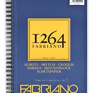 Block Sketch Fabriano 1264 A4 Anillado 90g 120 Hojas Beige Dibujo