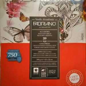 Block Ilustración Fabriano 23x32cm 200g 20 Hojas Papel Blanco