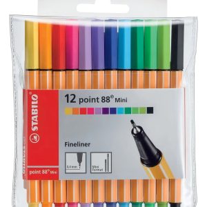 Set Rotuladores Stabilo Point 88 Mini 12 Colores Punta Fina 0.4mm