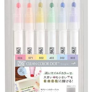 Marcador Kuretake Clean Color Dot X 6 Colores