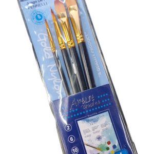Pinceles Set Giorgione X 4 G-148h Cerdas Acuarelas