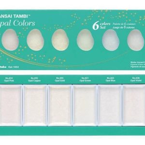 Juego De 6 Colores De Acuarela Kuretake Opal Colors De Gansa Azul Verdoso