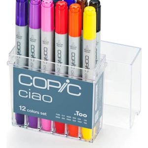 Marcadores Copic Ciao Doble Punta Super Brush Set 12 Colores Papel
