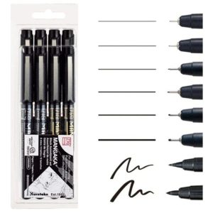 Marcadores Kuretake Mangaka Cartoon Negro X 8 Manga