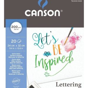 Canson Block Lettering Mix Media 24 X 32 Cm 20 Hojas 200 Grs Color Blanco