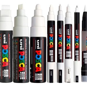 Marcador Posca Set Unta Mixta - X 8 Colores Blancos