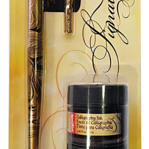 Speedball Pluma Serie Signature Tinta Líquida Negra Exterior Amarillo Negro