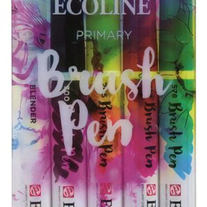 Ecoline Brush Pen Marcador Punta Pincel A Base De Agua Pack 5 Colores