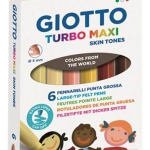 Marcadores Giotto Turbo Maxi Skintones X 6 Colores Piel