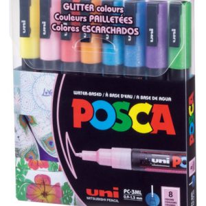 Marcadores Posca 3m Set 8 Colores Glitter Multicolor