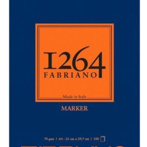 Block De Papel Marker Fabriano 1264 A4 100 Hojas Para Marcadores Y Lápices Blanco