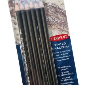 Lapices Derwent Tinted Charcoal X 6 Unidades White