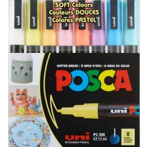 Estuche X 8 Marcadores Posca Pc-3m 1,3mm Colores Soft Pastel