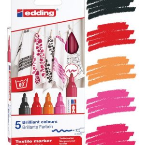 Marcadores Edding 4500 Set Tela Calidos X 5 Colores Multicolor