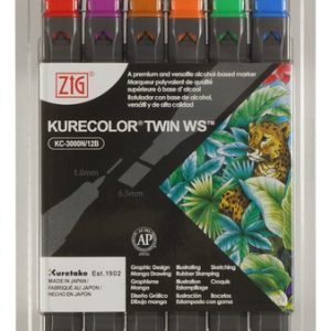 Kurecolor Marcadores Permanentes Doble Punta Biselada Y Redonda Alcohol