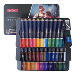 Lápices Acuarelables Nyoni 2b 100 Colores En Lata Metálica