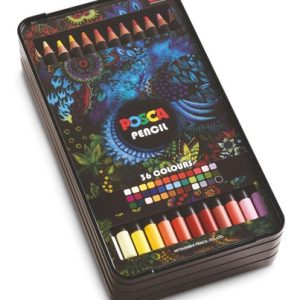 Lapices Posca Uniball Policromos Lata 36 Colores Al Oleo Colorido