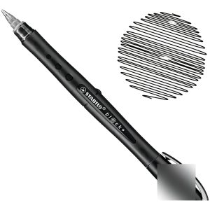Lapicera Roller Stabilo Negra Tinta Líquida 0.5 Mm Escritura Fluida Negro