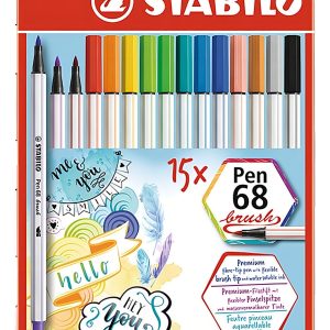 Marcadores Stabilo Pen 68 Punta Media Surtidos Lata 15 Unidades Surtidas