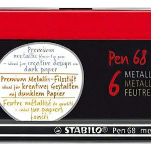 Stabilo Marcadores Metálicos Pen 68 Surtidos Punta Media 2mm Lata X6 Surtidas