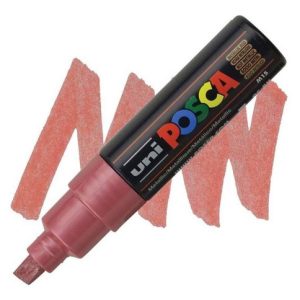 Marcador Acrílico Posca 8k Rojo Metálico Punta Biselada