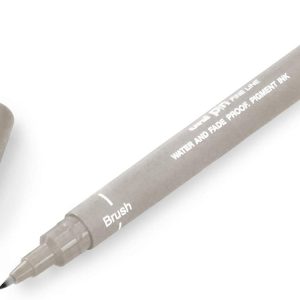 Uni Marcador Tinta Pigmentada Pincel Gris Claro Resistente Agua Ilustraciones