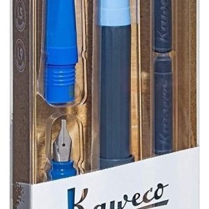 Kit 3 Plumas Fuente Kaweco Perkeo Caligrafía Tinta Negra Puntas 1.1 1.5 1.9 Mm Azul Negro