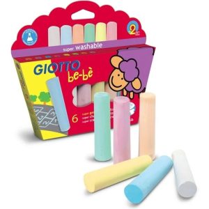 Super Tizas Lavables Giotto Be-be X6 Colores Pastel