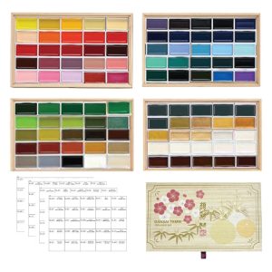 Kuretake Acuarela Gansai Aniversario Tambi Set 100 Colores Gris Interestelar