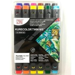 Marcadores Profesionales Kuretake Kurecolor Twin Doble Punta Recargables Set X12