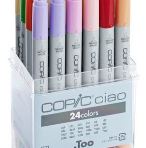 Marcadores Copic Ciao 24 Colores Doble Punta Pincel Chanfle Ilustración