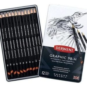 Lata 12 Lapices Graphic Derwent Inglaterra Grafito Graduado