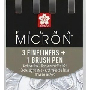 Sakura Pigma Micron 3 Microfibras Gris Claro Set + 1 Brush