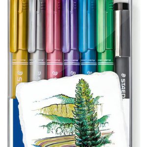 Marcador Plumón Metálico Staedtler 6 Colores Y 1 Estilógrafo